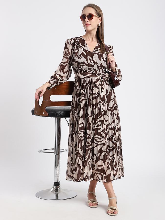 Women Chiffon Fit And Flare Midi Floral Dress