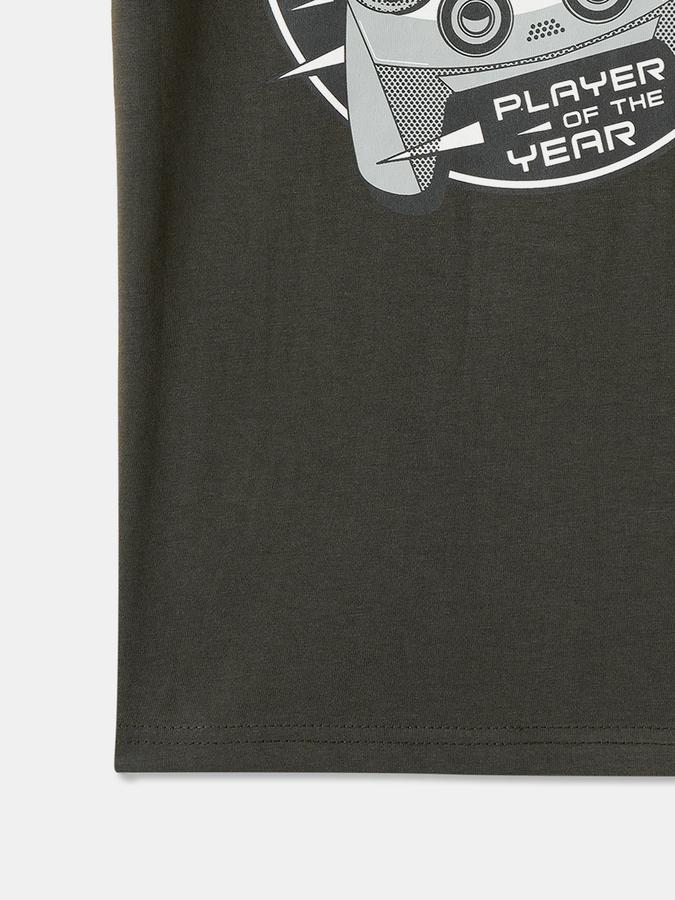 Boys Cotton Regular Fit Crew Neck Graphic T-shirt