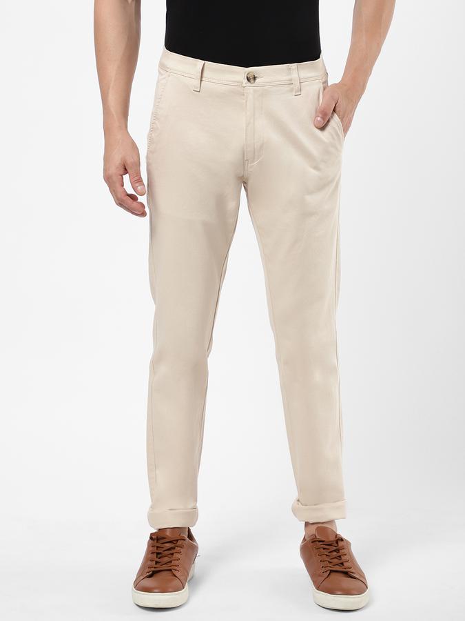 R&B Men Beige Casual Trousers image number 0