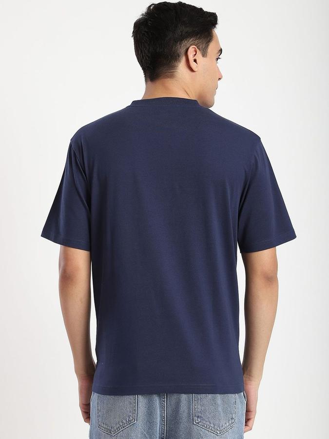 Men Cotton Relaxed Fit Crew Neck Graphic T-shirt