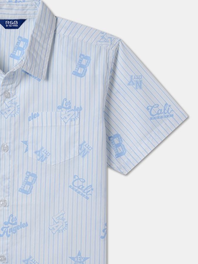 Boys Regular Fit Short Sleeve Spread Collar Shirt