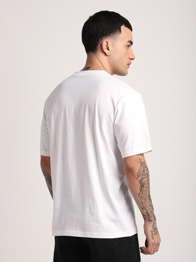 Men Cotton Relaxed Fit Crew Neck Graphic T-shirt