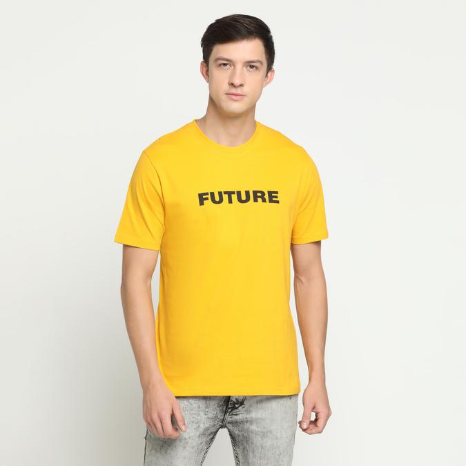 R&B Round Neck Mustard T-Shirt image number 0