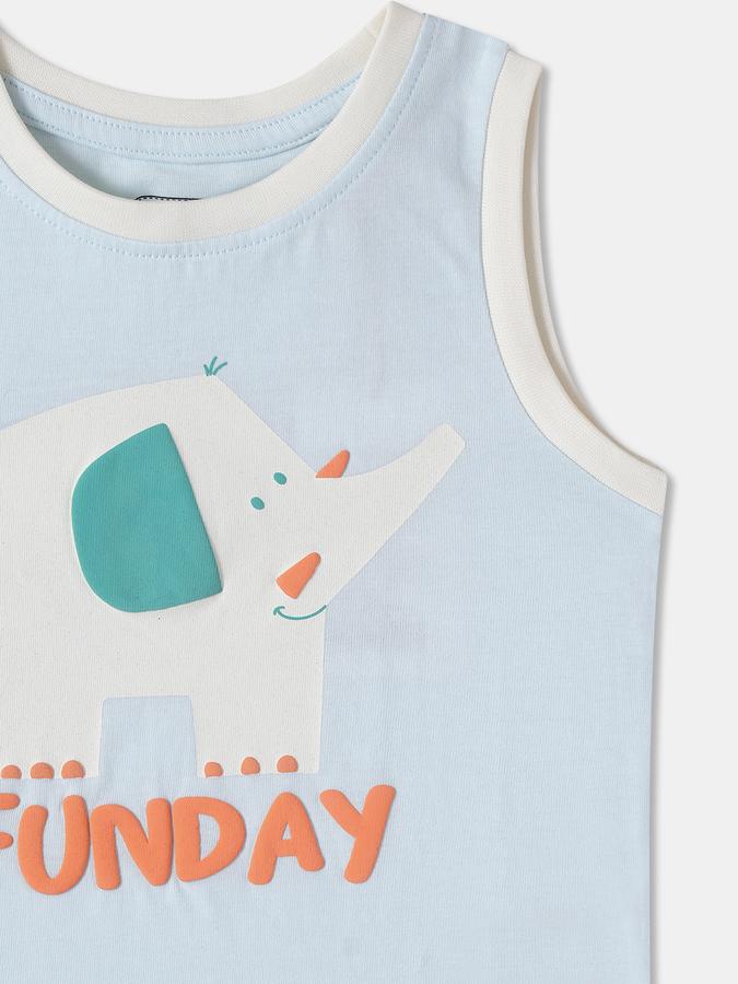 R&B Baby Boys Graphic Print Pure Cotton Regular T Shirt  image number 2