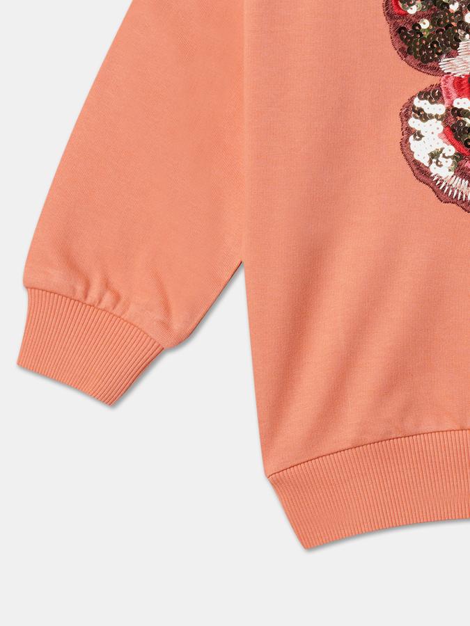 Girls Cotton Regular Fit Crew Neck Graphic Sweatshirt