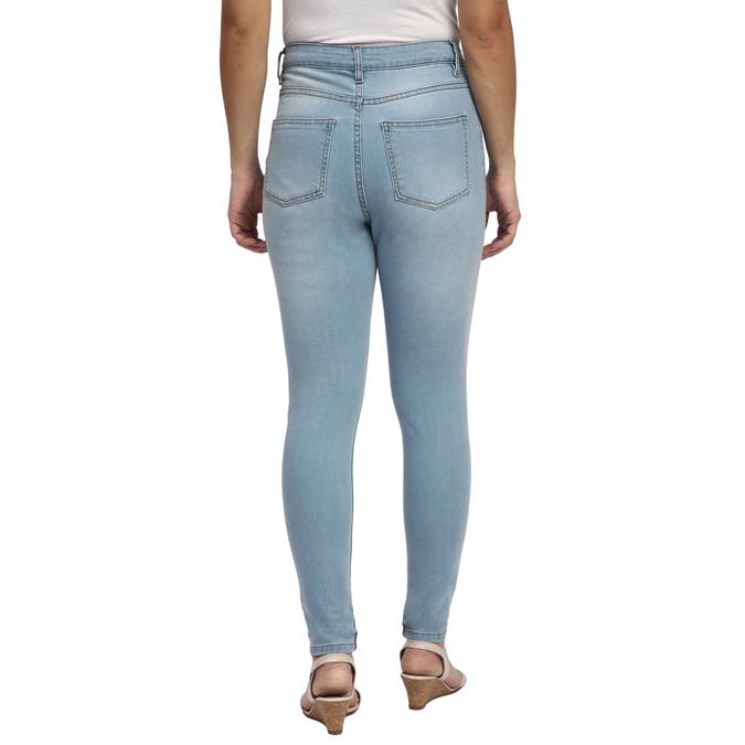 R&B Women Light Blue Solid Skinny-Fit Jeans