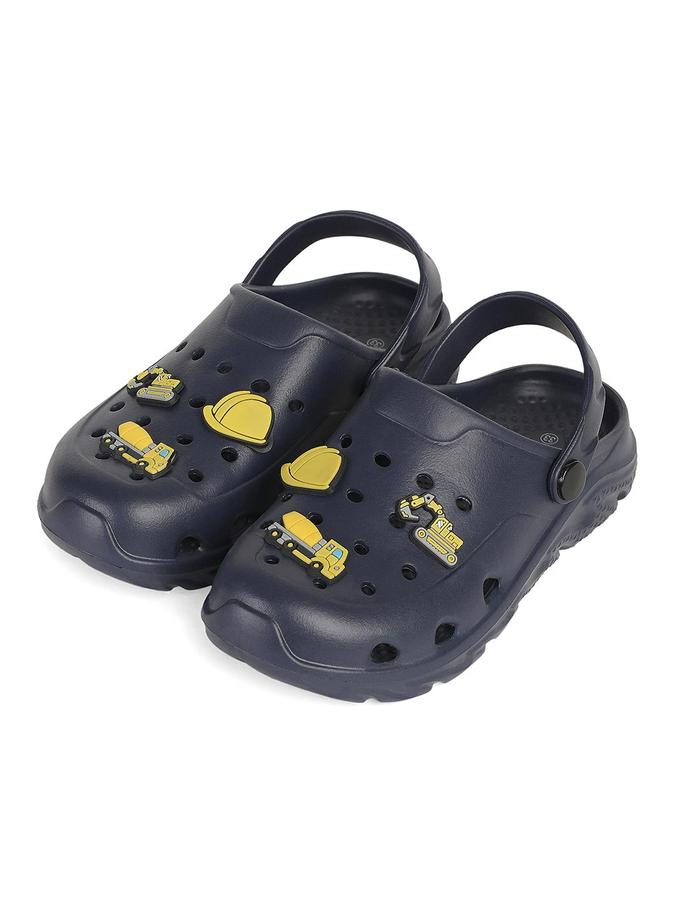 R&B Navy Blue EVA Embellished Boys Clogs