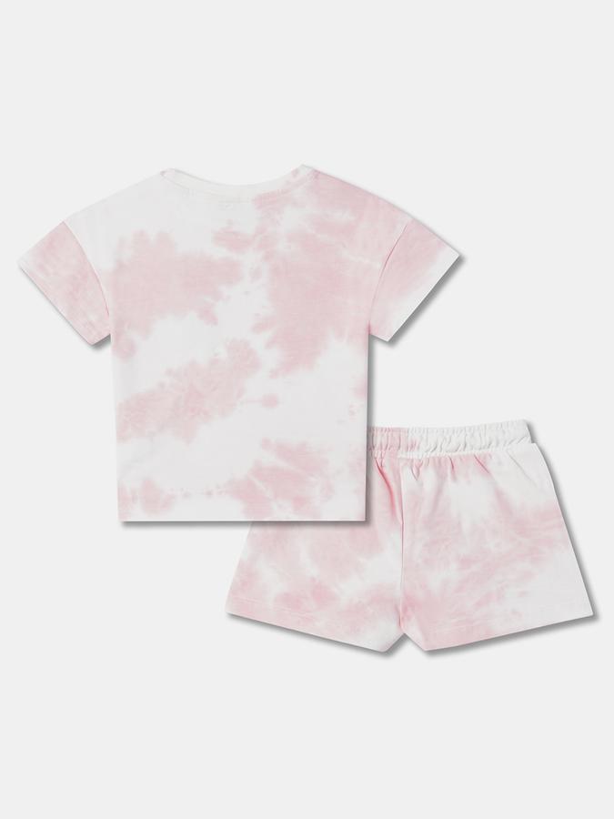 Girls Cotton Tie Dye T-Shirt And Shorts Set