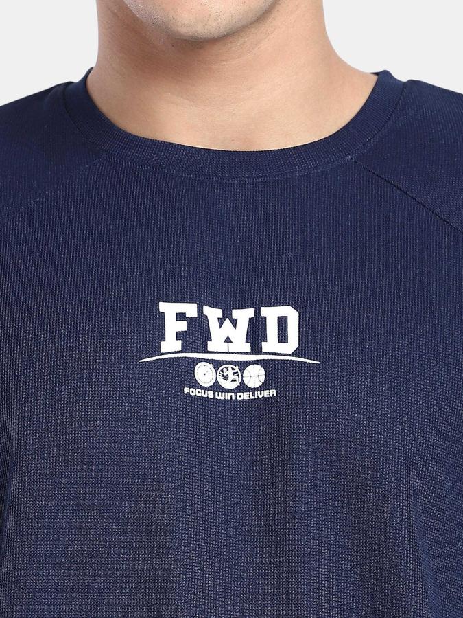R&B Blue Printed Men Short Sleeve T-shirt