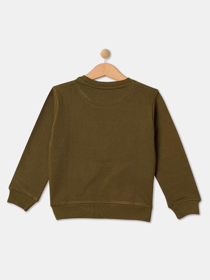 Boys Cotton Regular Fit Crew Neck Graphic Sweatshirt