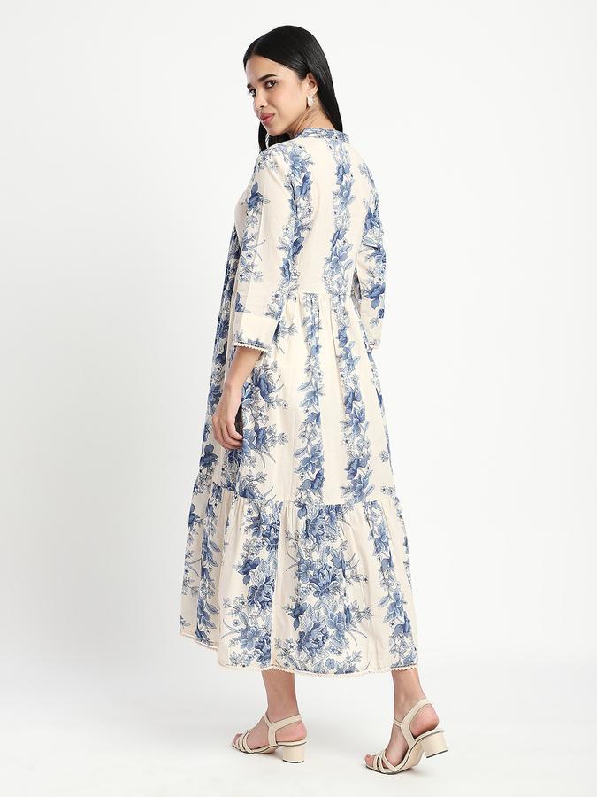 Women Cotton A-Line Maxi Floral Dress