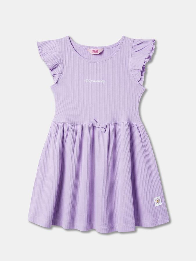 Girls Ribbed Fit & Flare Dress image number 0