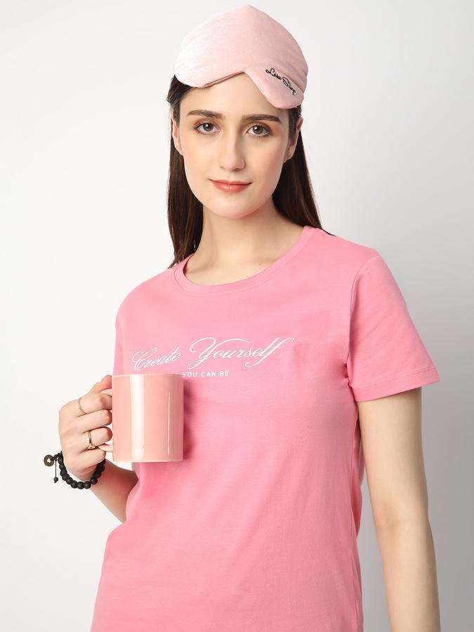 Women Cotton Regular Fit Crew Neck Graphic T-shirt