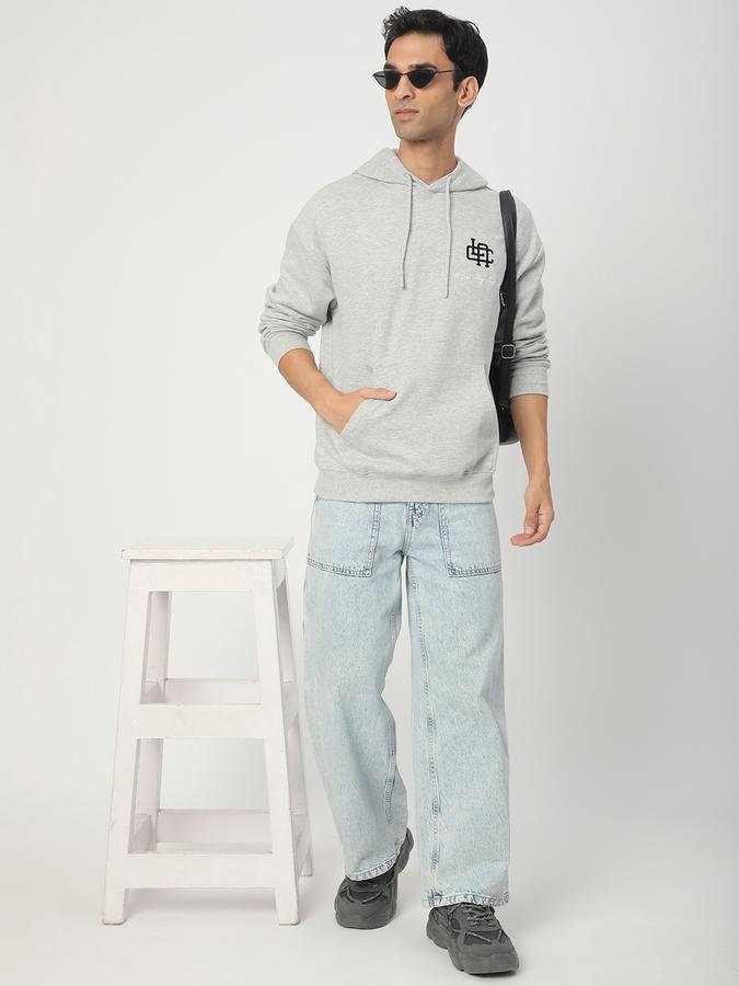 Men Cotton Blend Regular Fit Hooded Graphic Sweatshirt