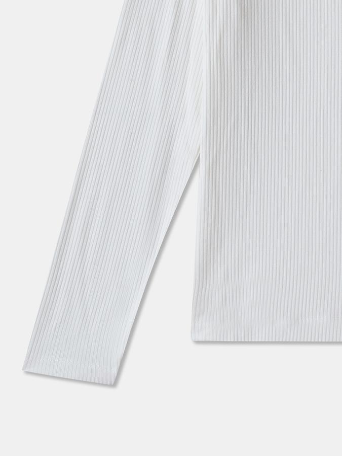 Girls Viscose Blend Regular Fit Mock Neck Solid T-Shirt