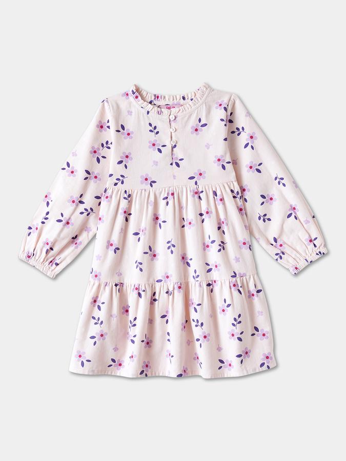 R&B Girls' Navy Printed Dress