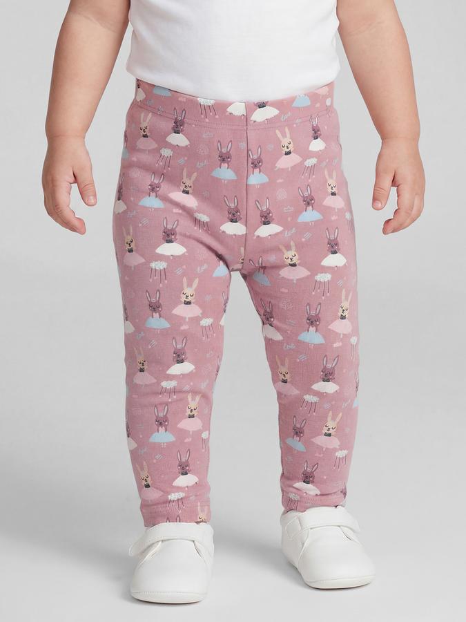 R&B Pink Graphic Printed Girls Leggings