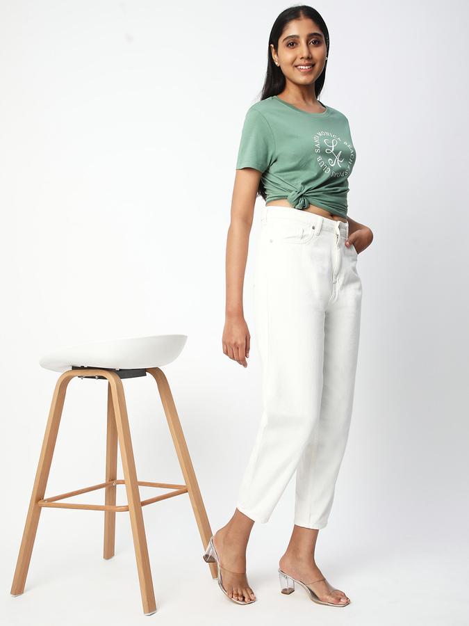 Women Cotton Regular Fit Crew Neck Graphic T-shirt