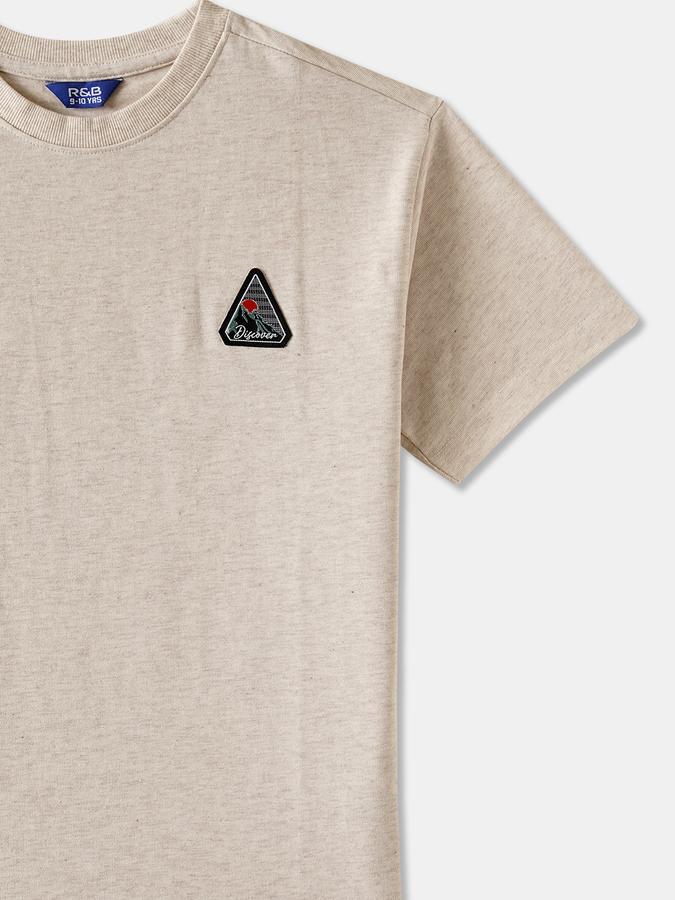 Boys Cotton Relaxed Fit Crew Neck Graphic T-shirt