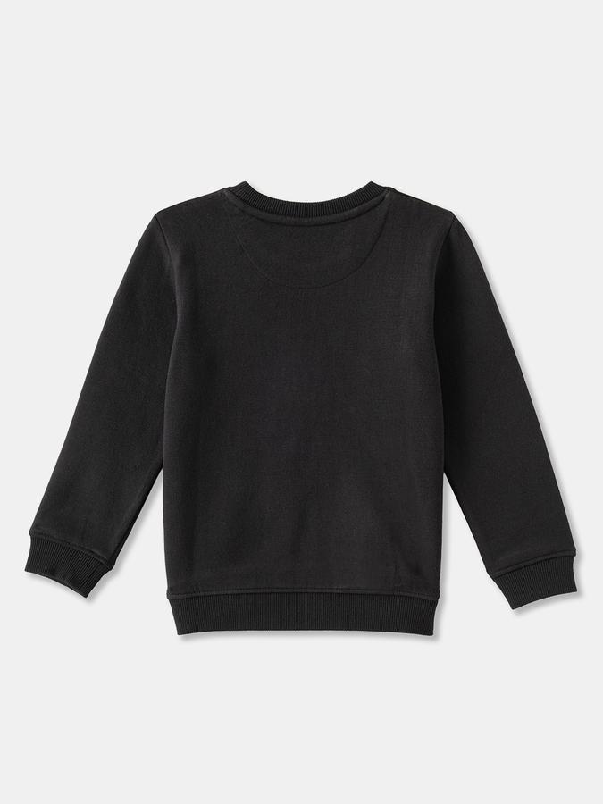 Girls Cotton Blend Regular Fit Crew Neck Graphic Sweatshirt