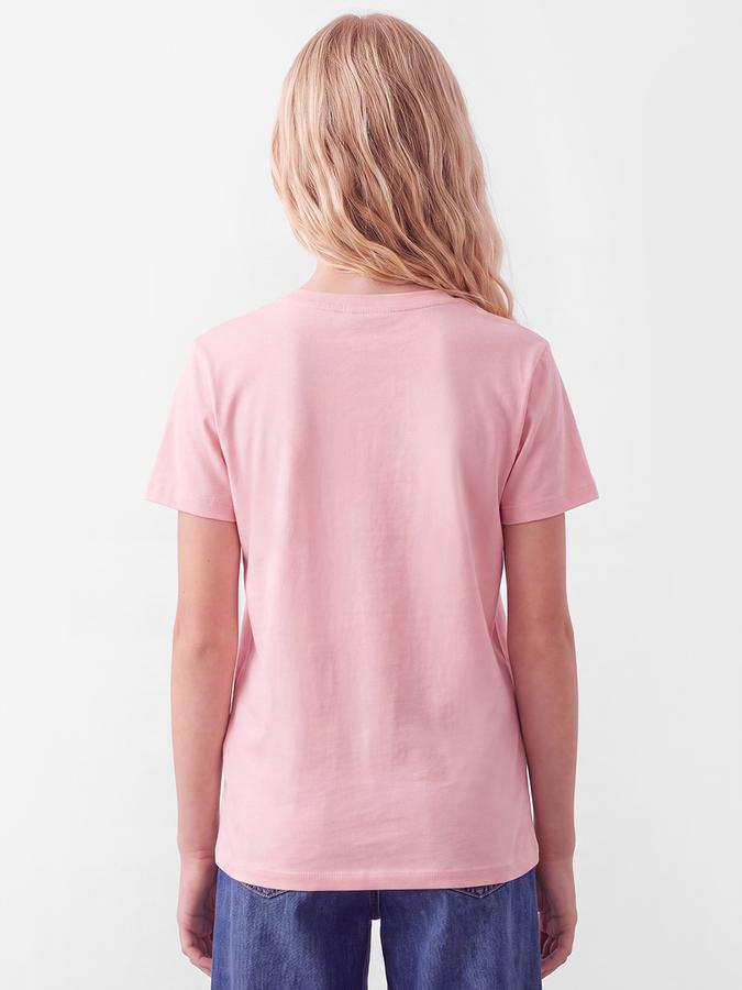 R&B Girls Pink Graphic Printed  Short Sleeves Pure Cotton T-shirt