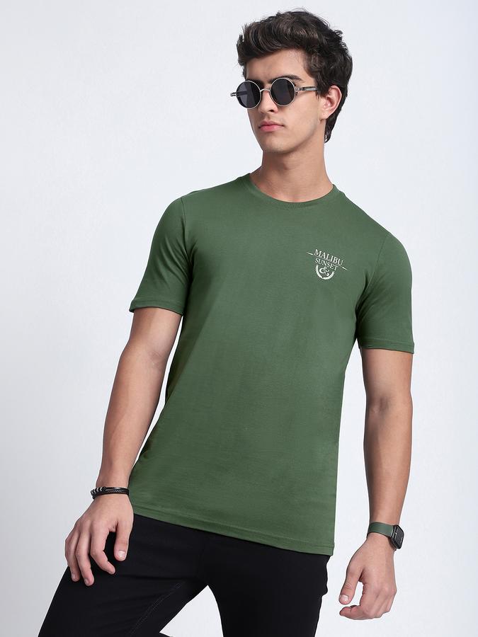 Men Cotton Regular Fit Crew Neck Graphic T-shirt