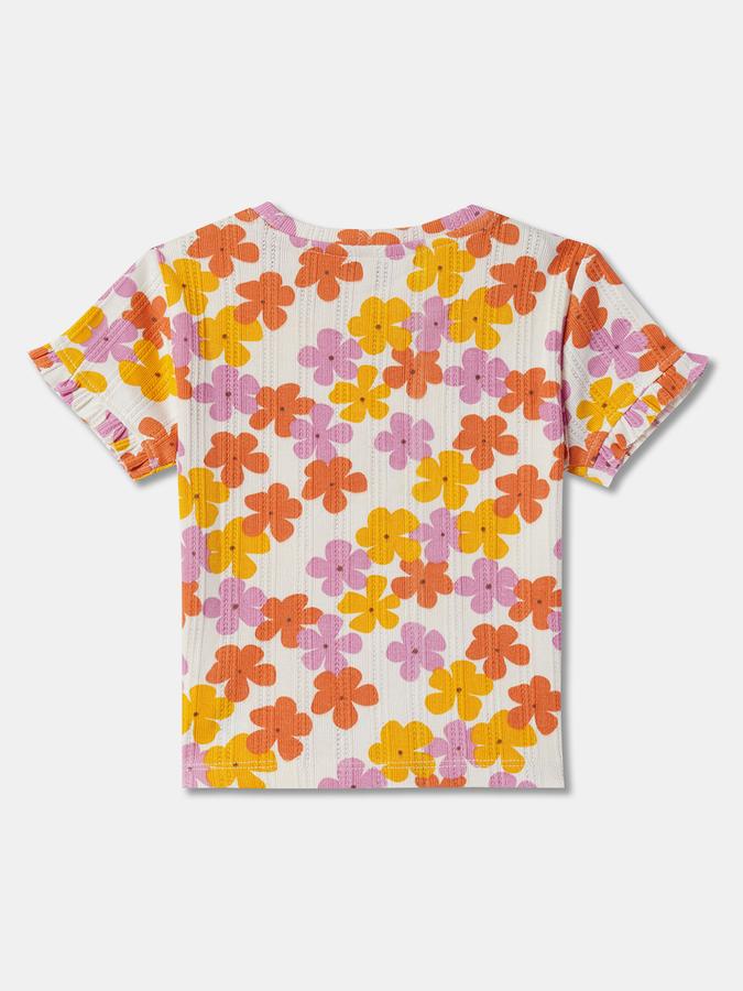 Girls Floral Print Round-Neck Top image number 1