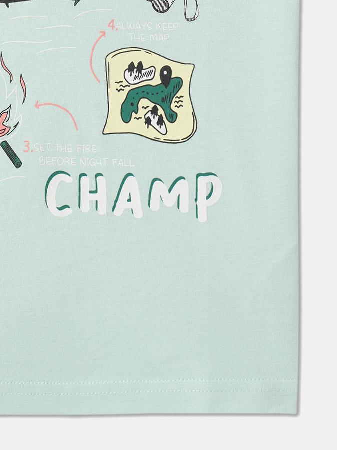 Boys Cotton Regular Fit Crew Neck Graphic T-shirt