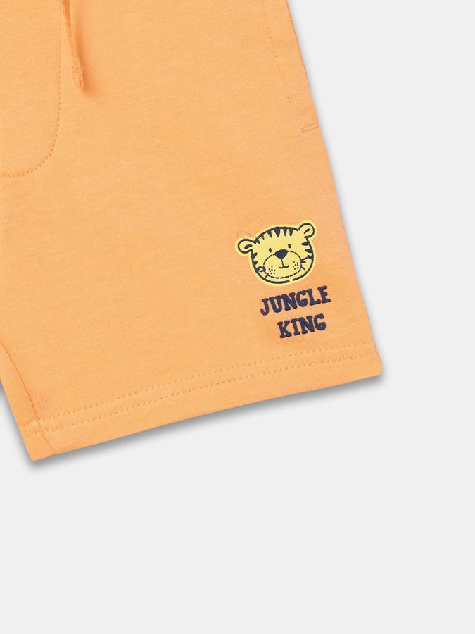 Boys Cotton Relaxed Fit Elastic Waist Clean Hem Shorts