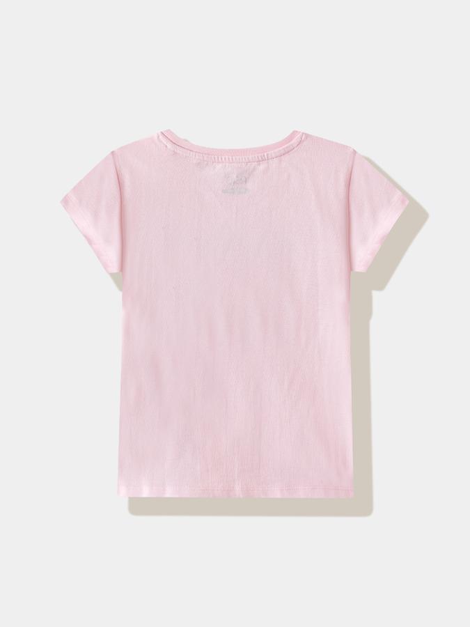 Girls Cotton Regular Fit Crew Neck Graphic T-shirt