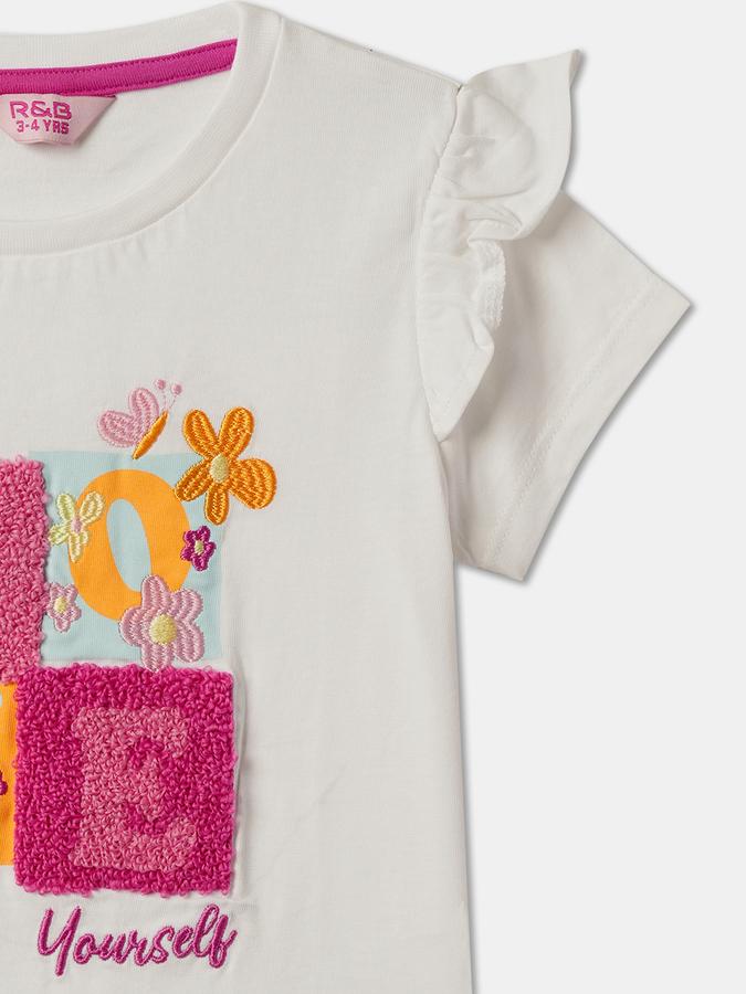 Girls Embroidered Regular Fit Top image number 2
