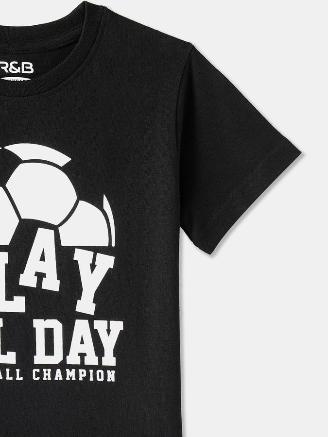 Boys Cotton Regular Fit Crew Neck Graphic T-shirt