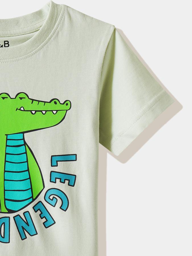 Boys Cotton Regular Fit Crew Neck Graphic T-shirt