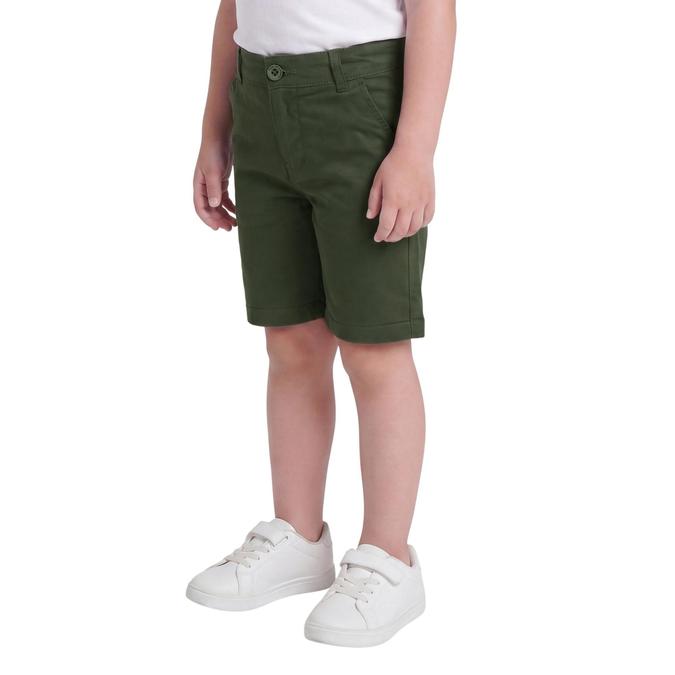 R&B Green Regular Fit Solid Mid Rise Boys Shorts