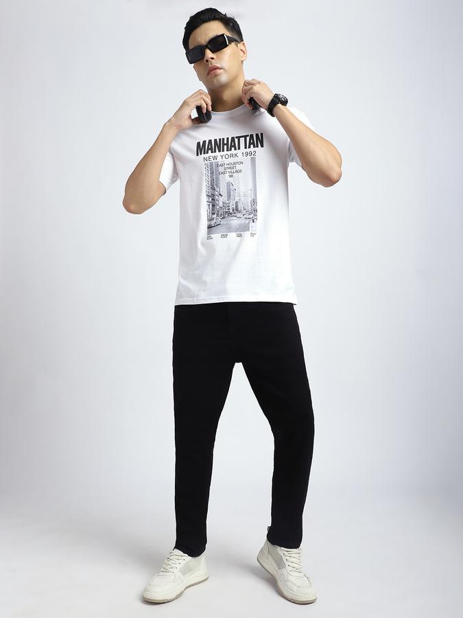 Men Cotton Relaxed Fit Mid Rise Clean Look Jeans