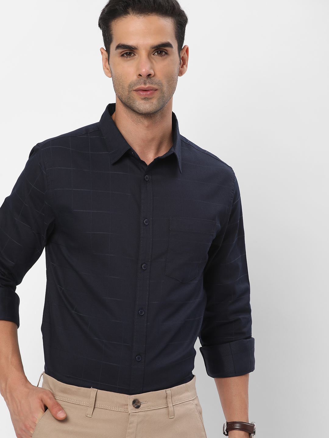 R&B Men Blue Casual Shirts image number 0