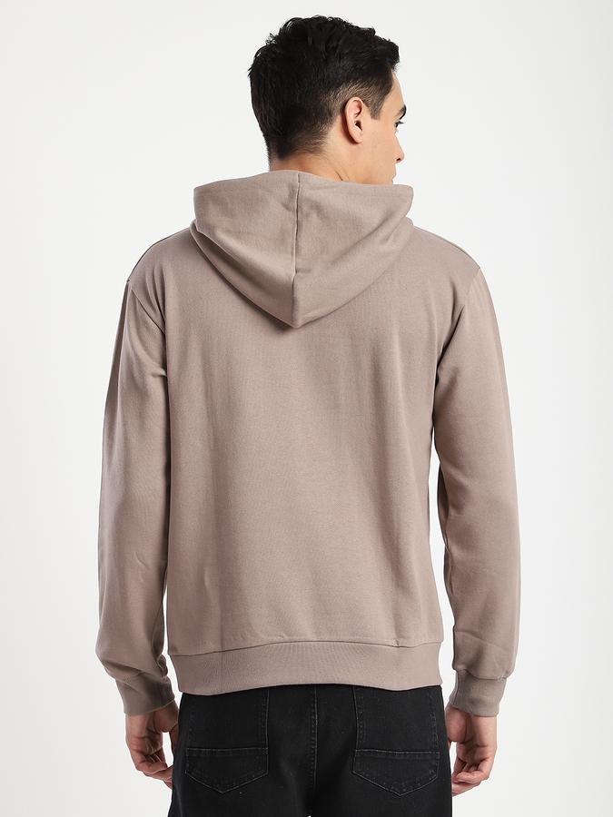 Men Fleece Regular Fit Hooded Solid Sweatshirt
