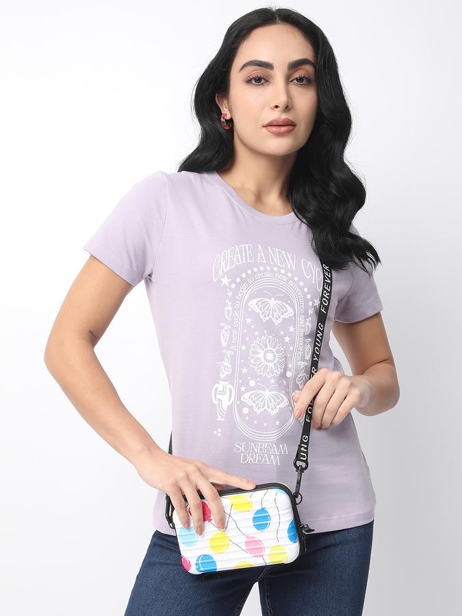 Women Cotton Relaxed Fit Round Neck Graphic T-shirt