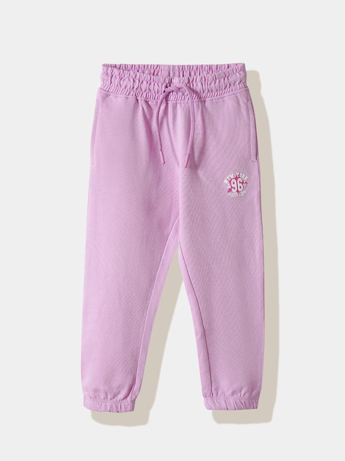 R&B Girls' Purple Printed Joggers