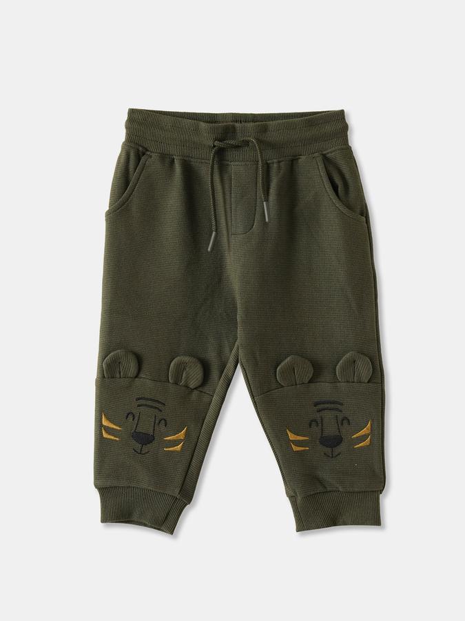 Boys Cotton Applique Sweatshirt And Drawstring Joggers Set