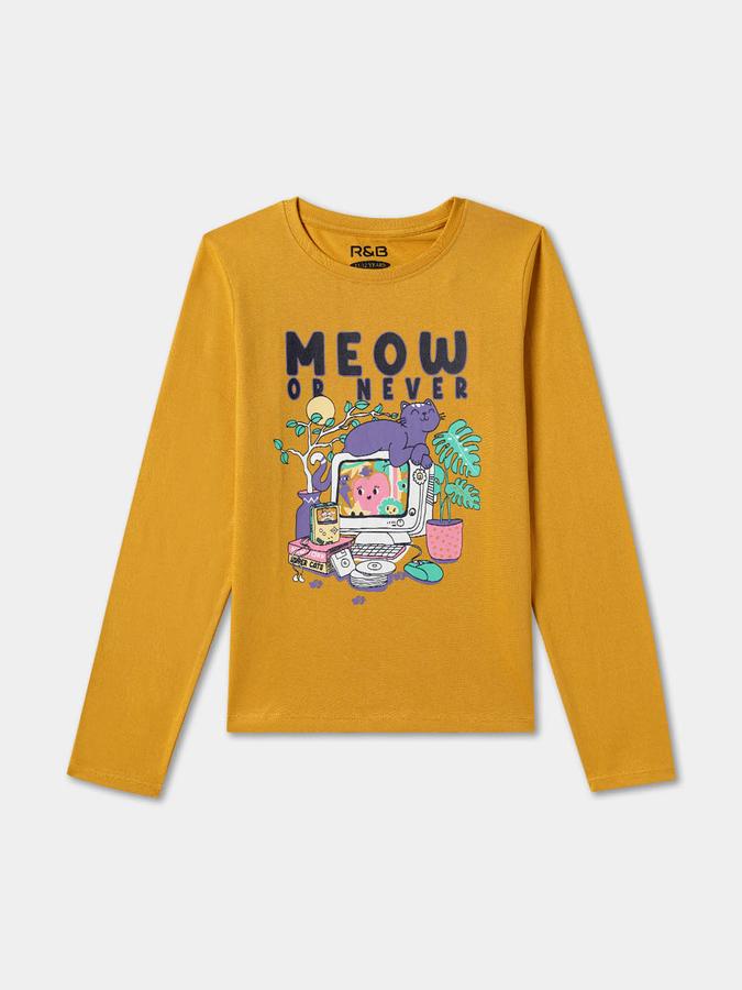 Girls Graphic Print Pure Cotton Regular T Shirt image number 0