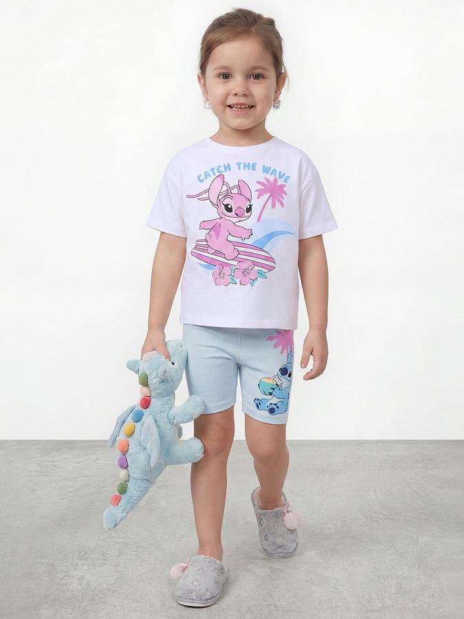 R&B Girl Multi Stitch Printed Cotton Blend Short Sleeves Clothing Set