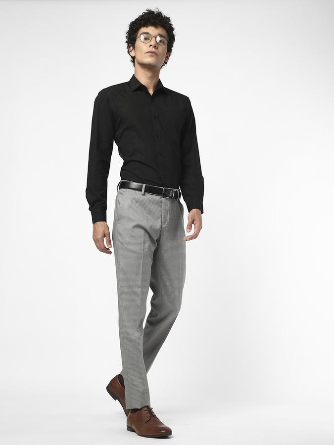 R&B Men Grey Formal Trousers image number 1