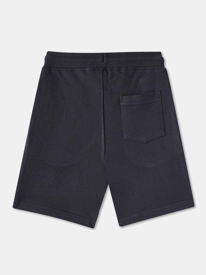 Boys Cotton Embroidered Mid Rise Drawstring Waist Clean Hem Shorts