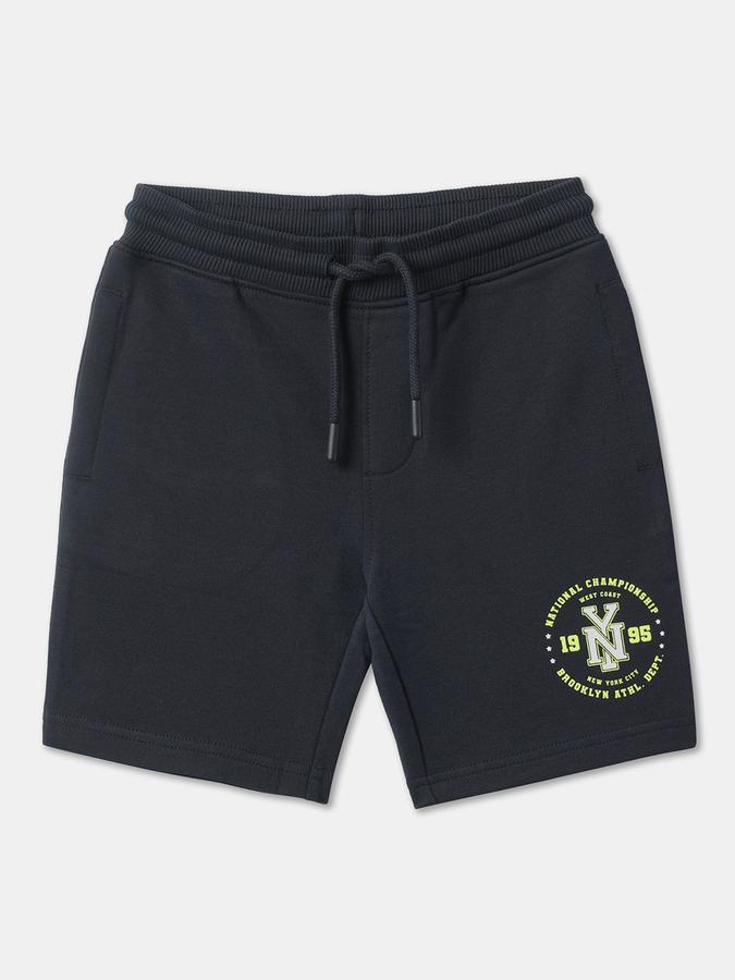 Boys Graphic Print Regular Fit Shorts with Insert Pockets
