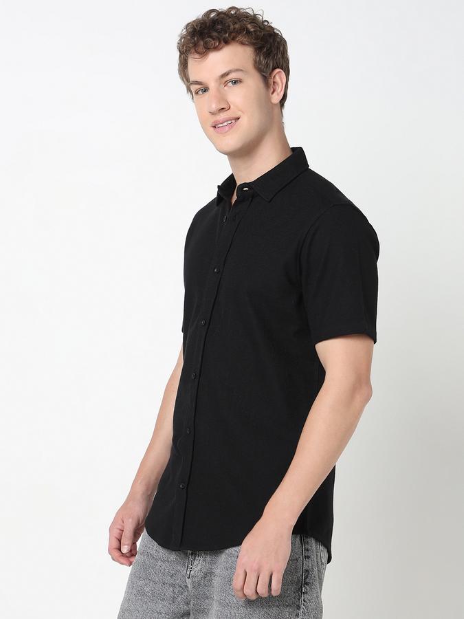 R&B MEN'S YOUNG Short Sleeve KNIT TEXTURE SHIRT image number 1