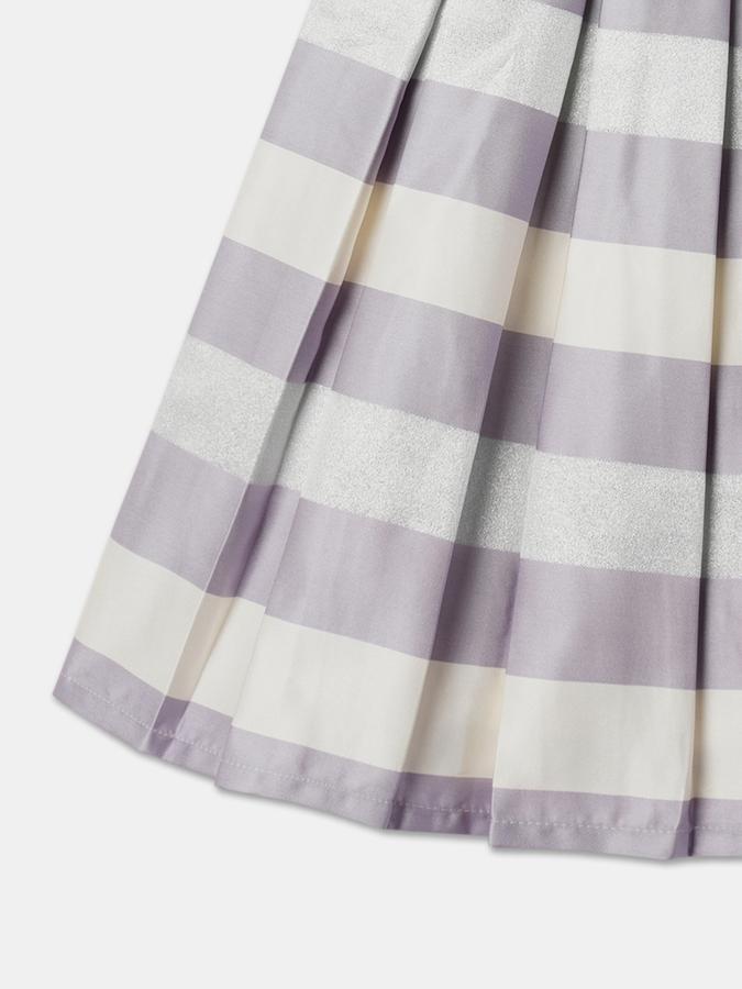 Striped Fit & Flare Dress with Bow Accent image number 3