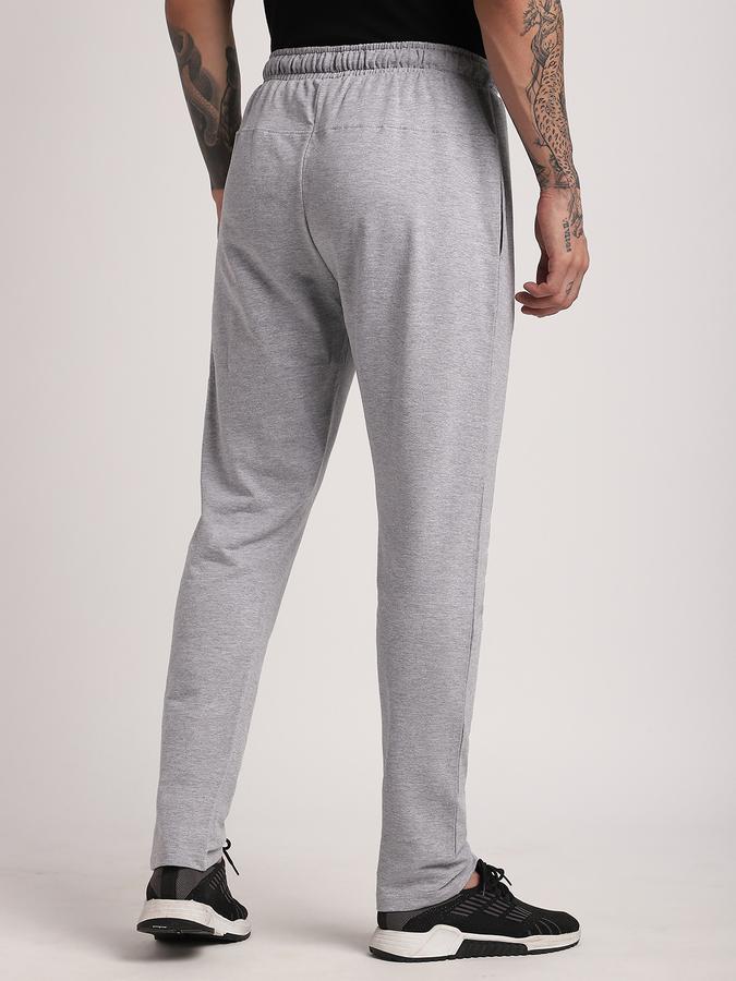 Men Cotton Regular Fit Drawstring Waist Open Hem Trackpants