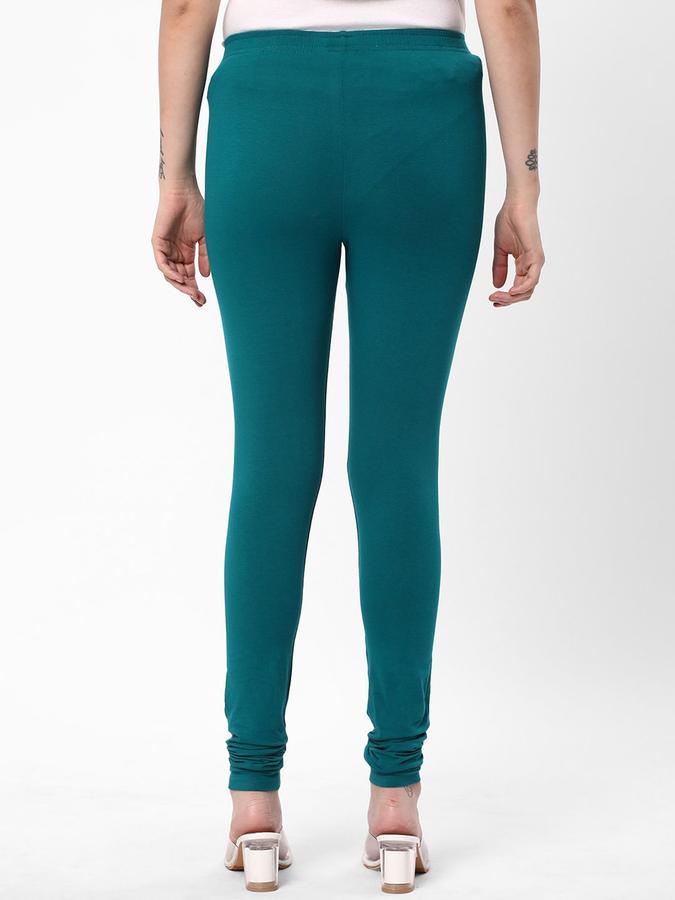 R&B Women Teal Solid Leggings