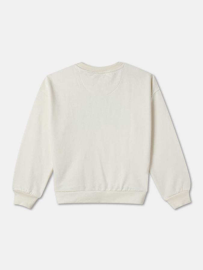 R&B Girls' Ivory Embellished Sweatshirt